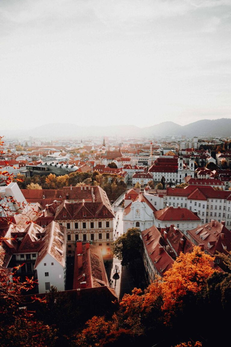 Top-view picture of the city of Graz